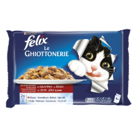 Вологий корм для кішок Purina Felix Le Ghiottonerie яловичина та курка шматочки в желе 4х100 г (7613033261565)