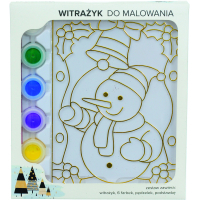 Новорічні наклейки Jumi Сніговик, 16 х 12 см, в комплекті 6 фарб та пензлик для розфарб. (5900410886810)
