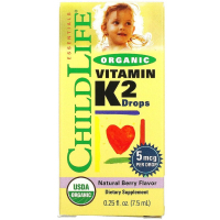 Вітамін ChildLife Органічний Вітамін K2 у Краплях, Ягідний смак, 7,5 мл (CDL-14500)