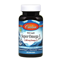 Жирні кислоти Carlson Супер Омега-3, 1200 мг, Super Omega-3, 50 желатинових капсул (CL1520)