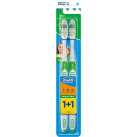 Зубна щітка Oral-B 1+1 Maxi Clean 1-2-3 3-ефекти середньої жорсткості 2 шт. (3014260110628)