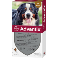 Краплі для тварин Bayer Адвантикс проти заражень ектопаразитами для собак понад 40-60 кг 4/6 мл (4007221048947)