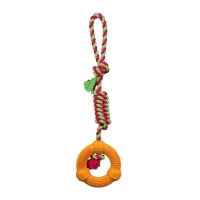 Іграшка для собак Trixie Denta Fun Кільце на мотузці з ручкою 41 см(кольори в асортименті) (4047974331910)