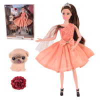 Лялька Emily в персиковій сукні з цуценям (QJ099D)