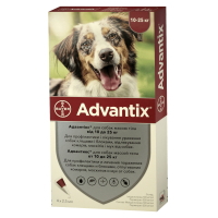 Краплі для тварин Bayer Адвантікс від заражень екто паразитами для собак 10-25 кг 4/2.5 мл (4007221047247)