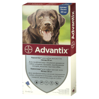 Краплі для тварин Bayer Адвантікс від заражень екто паразитами для собак понад 25 кг 4/4.0 мл (4007221047254)