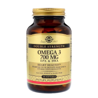 Жирні кислоти Solgar Омега-3, ЕПК та ДГК, Triple Strength, 700 мг, 60 желатинових капсул (SOL-02051)