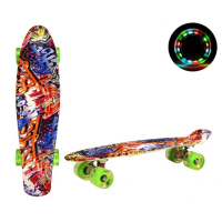 Скейтборд дитячий A-Toys Mix color, PU, LED, 56*15 cm (SC20503)