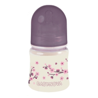 Пляшечка для годування Baby-Nova пластикова Decoration, з широкою шийкою, 150 мл, рожевий (3960171)