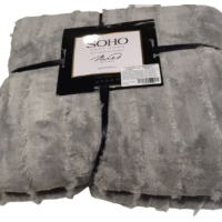 Плед Soho флісовий 200x230 см Pattern Сірий смужка (1020К)