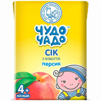 Сік дитячий Чудо-Чадо Персиковий з м'якоттю, цукром і вітаміном C 200 мл (4820016251687)