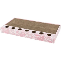 Дряпка (кігтеточка) для котів Trixie картонна з м'ячиками та м'ятою 48×5×25 см (рожева) (4011905480053)