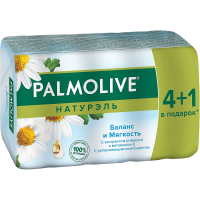Тверде мило Palmolive Натурель Баланс і м'якість з екстрактом ромашки і вітаміном Е 5 x 70 г (8693495047616)
