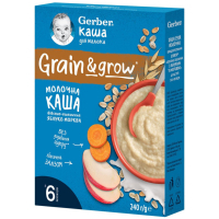 Дитяча каша Gerber Вівсяно-пшенична Яблуко-Морква для дітей із 6 місяців 240 г (1100417)