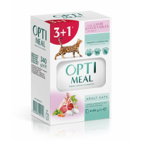 Вологий корм для кішок Optimeal з ягнятком та овочами у желе 4x85 г (4820083907470)