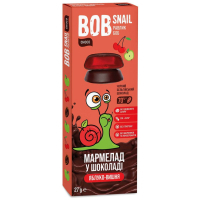 Мармелад Bob Snail Равлик Боб Яблуко Вишня в чорному шоколаді 27 г (4820219341161)