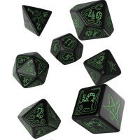 Набір кубиків для настільних ігор Q-Workshop Call of Cthulhu Black green Dice Set (7 шт) (SCTH21)