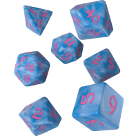 Набір кубиків для настільних ігор Q-Workshop Classic Runic Glacier pink Dice Set (7 шт) (SCLR2G)