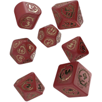 Набір кубиків для настільних ігор Q-Workshop Dragons Modern Dice Set Red gold (7 шт) (RDRA4C)