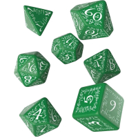 Набір кубиків для настільних ігор Q-Workshop Elvish Green white Dice Set (7 шт) (SELV14)