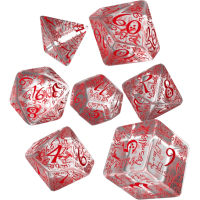 Набір кубиків для настільних ігор Q-Workshop Elvish Translucent red Dice Set (7 шт) (SELV09)