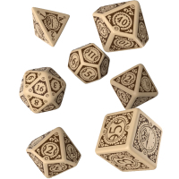 Набір кубиків для настільних ігор Q-Workshop Steampunk Clockwork Beige brown Dice Set (7 шт) (SSTC74)