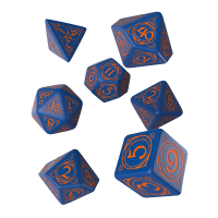 Набір кубиків для настільних ігор Q-Workshop Wizard Dark-blue orange Dice Set (7 шт) (SWIZ90)