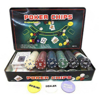 Настільна гра Johnshen Sports Покерний набір на 300 фішок без номіналу + сукно (бляшана коробка) (IG-3007)