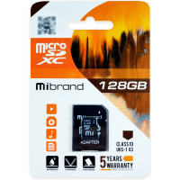 Карта пам'яті Mibrand 128GB microSDXC UHS-I U3 + SD-адаптер (MICDHU3/128GB-A)