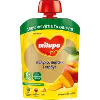 Дитяче пюре Milupa Яблуко, персик, гарбуз, 80 г (5900852057854)