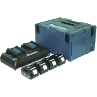 Набір акумулятор + зарядний пристрій Makita LXT BL1840 x 4шт (18В, 4Ah) + DC18RD, кейс Makpac 3 (197156-9)