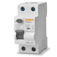 Диференційне реле (ПЗВ) Videx RESIST АС 2п 30мА 10кА 40А (VF-RS10-DR2АС40)