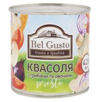 Овочева консервація Bel Gusto Квасоля біла в томаті з грибами 425 мл (4820204406837)