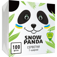 Серветки косметичні Сніжна Панда одношарові білі 24x24 см 100 шт. (4823019007879)