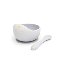 Набір дитячого посуду Oribel Cocoon ложка і миска сірий (OR223-90013)