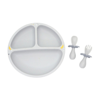 Набір дитячого посуду Oribel Cocoon тарілка, ложка, виделка сірий (OR225-90013)
