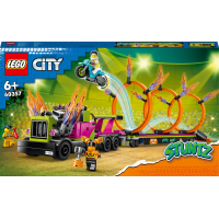 Конструктор LEGO City Stuntz Завдання із каскадерською вантажівкою та вогняним колом 479 деталей (60357)