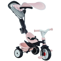 Дитячий велосипед Smoby Бебі Драйвер з козирком і багажником Рожевий (741501)