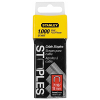 Скоби для будівельного степлера Stanley CABLE, тип 7, L11мм, полукруглые, для крепления кабеля, 1000шт (1-CT107T)