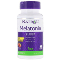 Амінокислота Natrol Мелатонін, 1 мг, смак полуниці, Melatonin, Fast Dissolve, 90 таблеток (NTL-06324)