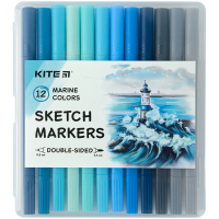 Художній маркер Kite Скетч маркери Marine, 12 кольорів (K22-044-3)
