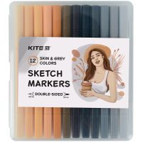 Художній маркер Kite Скетч маркери Skin&Grey, 12 кольорів (K22-044-4)