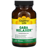Амінокислота Country Life GABA (Гама-аміномасляна кислота), GABA Relaxer, 90 таблеток (CLF-01502)