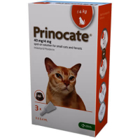 Краплі для тварин KRKA Prinocate проти бліх і паразитів для котів до 4 кг 3/0.4 мл (3838989720698)