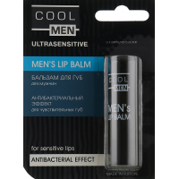 Бальзам для губ Cool Men Ultrasensitive Men's Lip Balm Антибактеріальний ефект 4.8 г (8588006039986)
