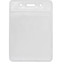 Бейдж Optima вертикальний замок zip lock PVC, 91х128 мм (O45629)