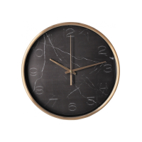 Настінний годинник Optima Marble металевий, чорний мармур (O52091)
