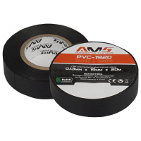 Ізоляційна стрічка AMS 0,13мм*19мм*20м matte black PVC PVC-1920 (AMSPVC-1920)