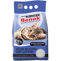 Наповнювач для туалету Super Benek Бентонітовий компактний з ароматом морської свіжості 5 л (5905397010043)