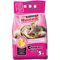 Наповнювач для туалету Super Benek Бентонітовий компактний з ароматом цитрусової свіжості 5 л (5905397018605)